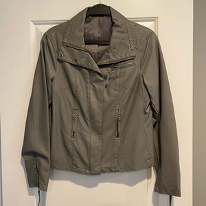 Gray leather jacket size M